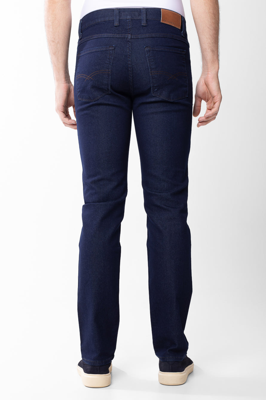 Calça Jeans 5 Bolsos - Azul Escuro