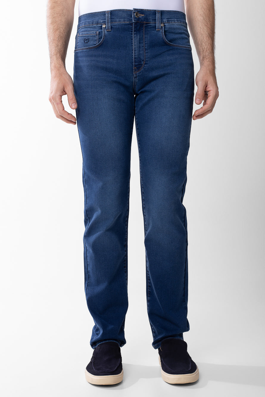 Calça Jeans 5 Bolsos - Azul Medio