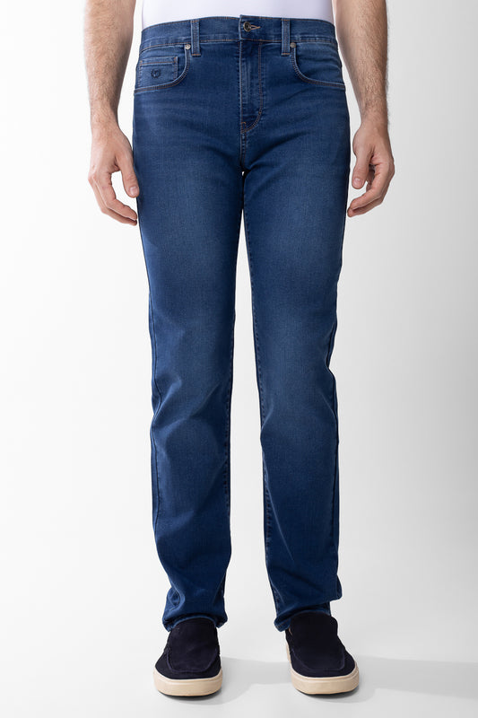 Calça Jeans 5 Bolsos - Azul Medio