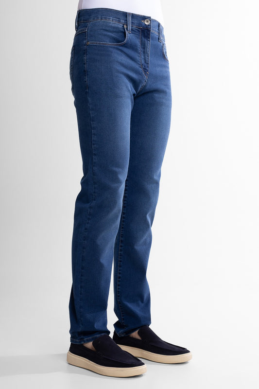 Calça Jeans 5 Bolsos - Azul Medio