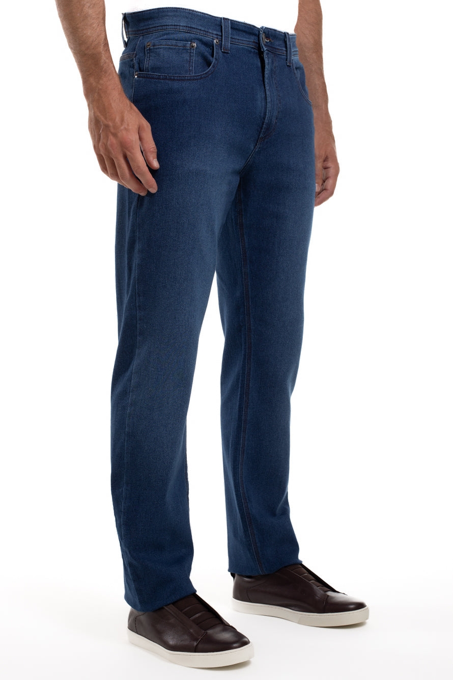 Calça Jeans Moletom - Azul Medio