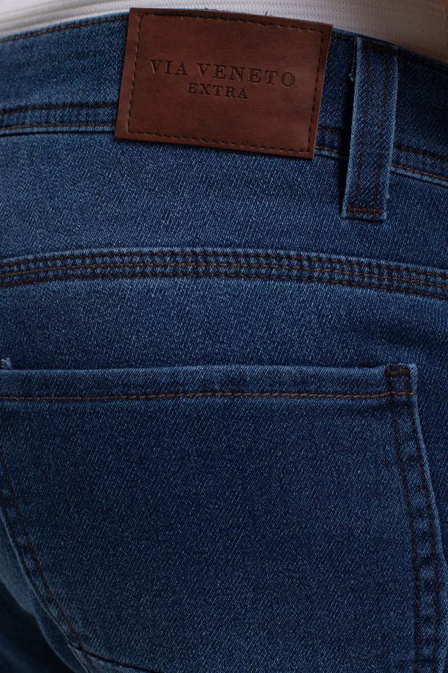 Calça Jeans Moletom - Azul Medio