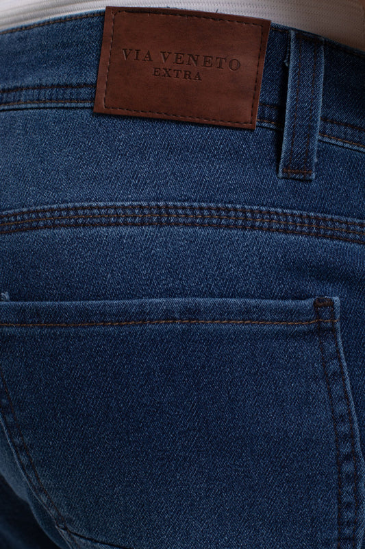 Calça Jeans Moletom - Azul Medio