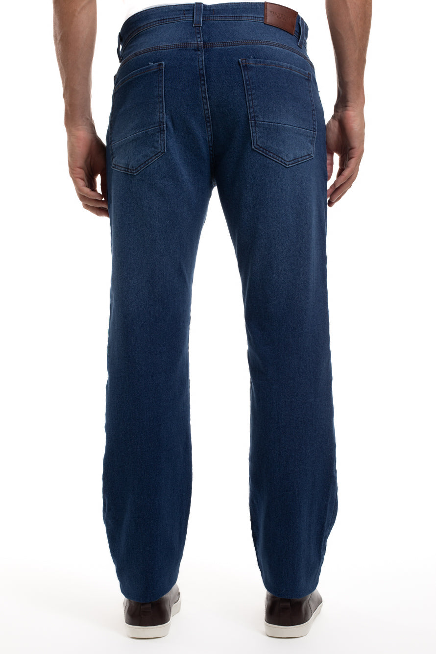 Calça Jeans Moletom - Azul Medio