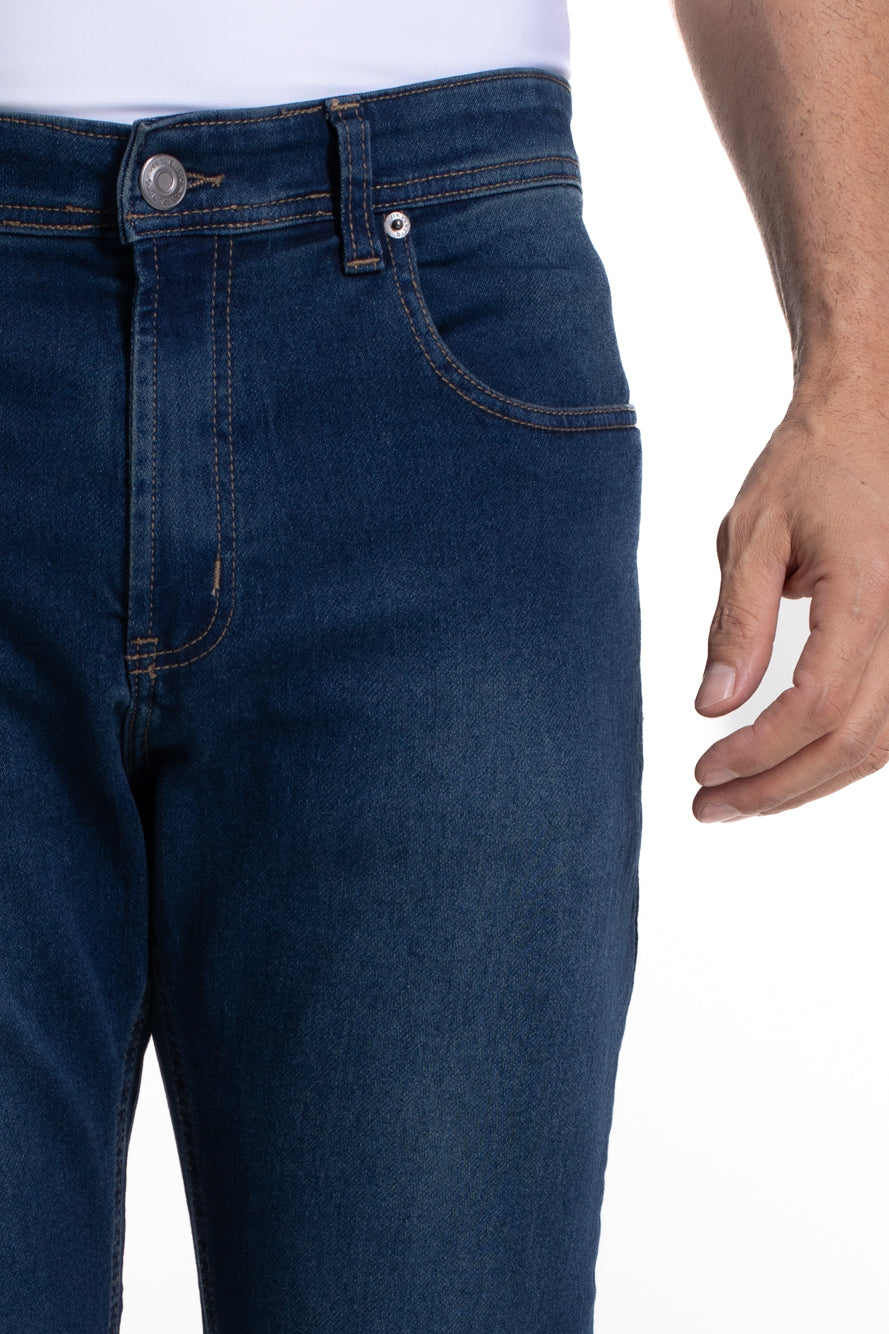 Calça Jeans Moletom - Azul Escuro