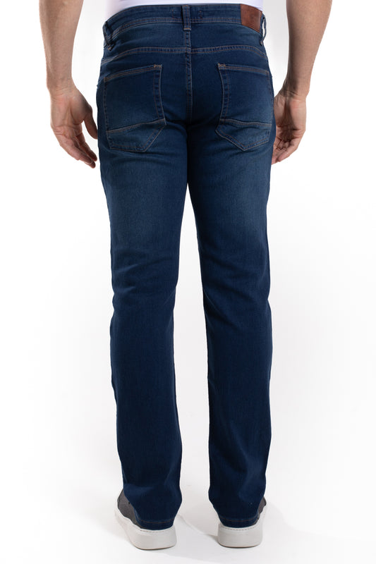 Calça Jeans Moletom - Azul Escuro