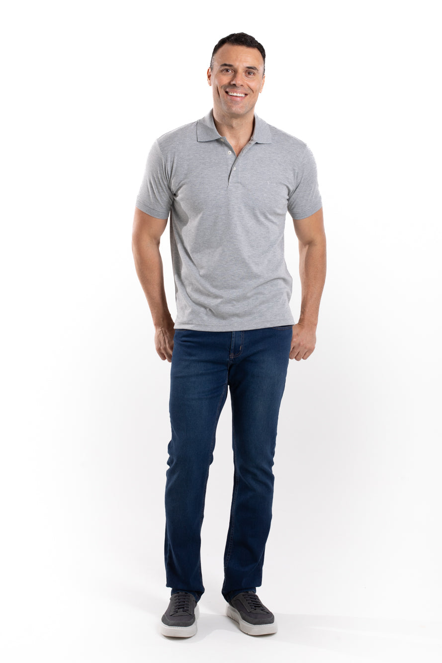 Calça Jeans Moletom - Azul Escuro
