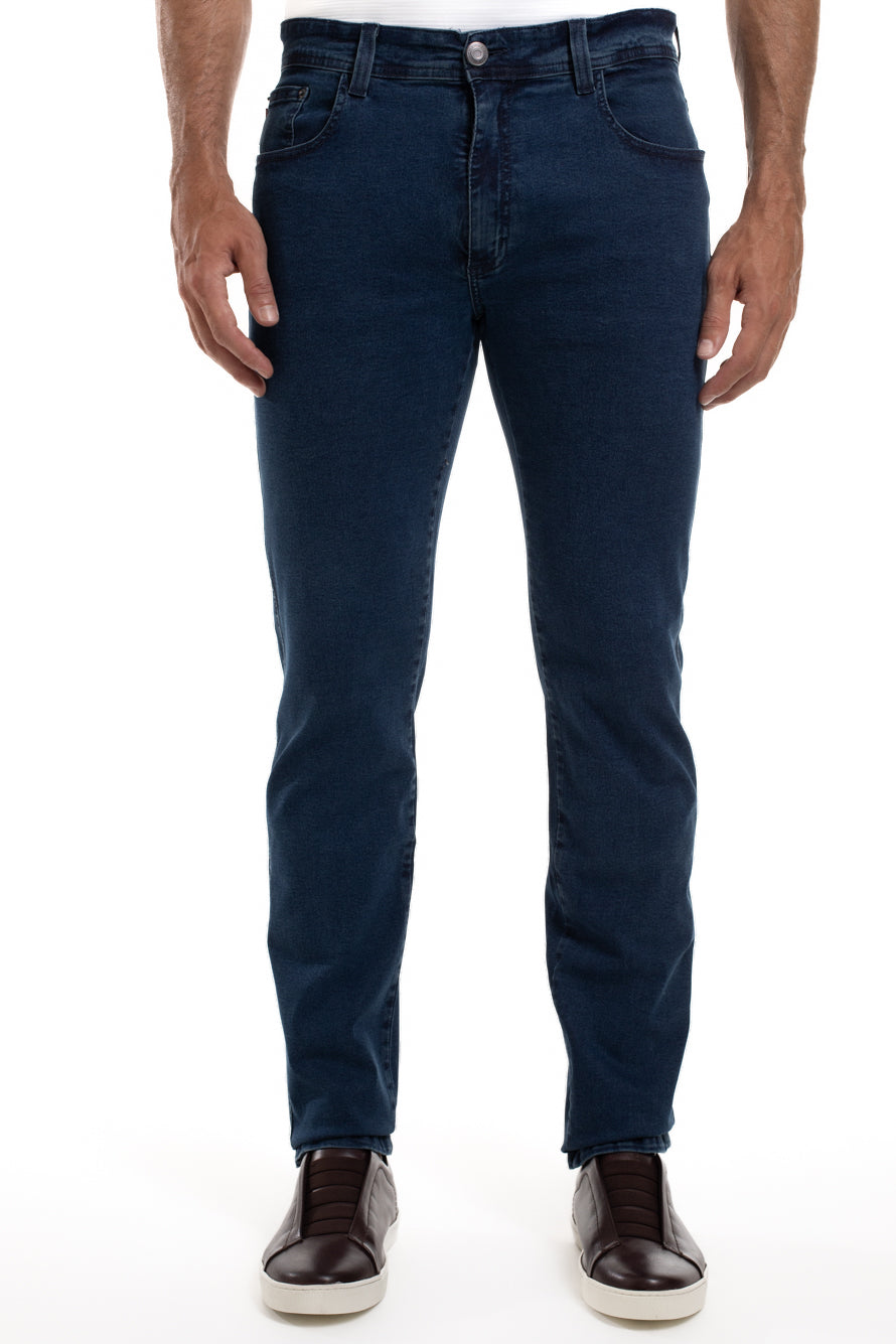 Calça Jeans Slim 5 Bolsos - Azul Jeans