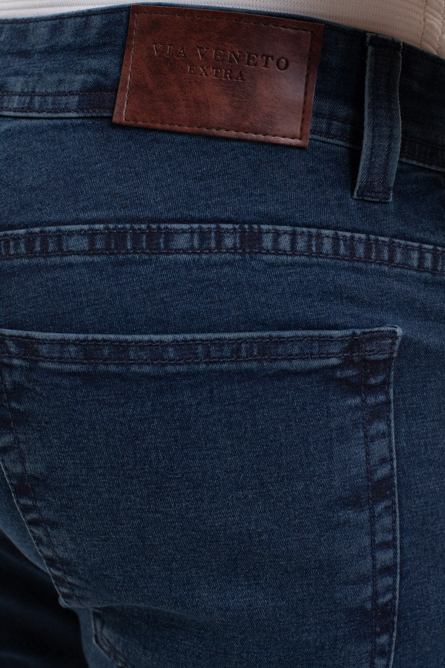 Calça Jeans Slim 5 Bolsos - Azul Jeans