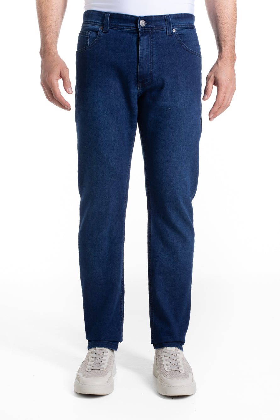 Calça Jeans Slim Com Elastano - Azul.