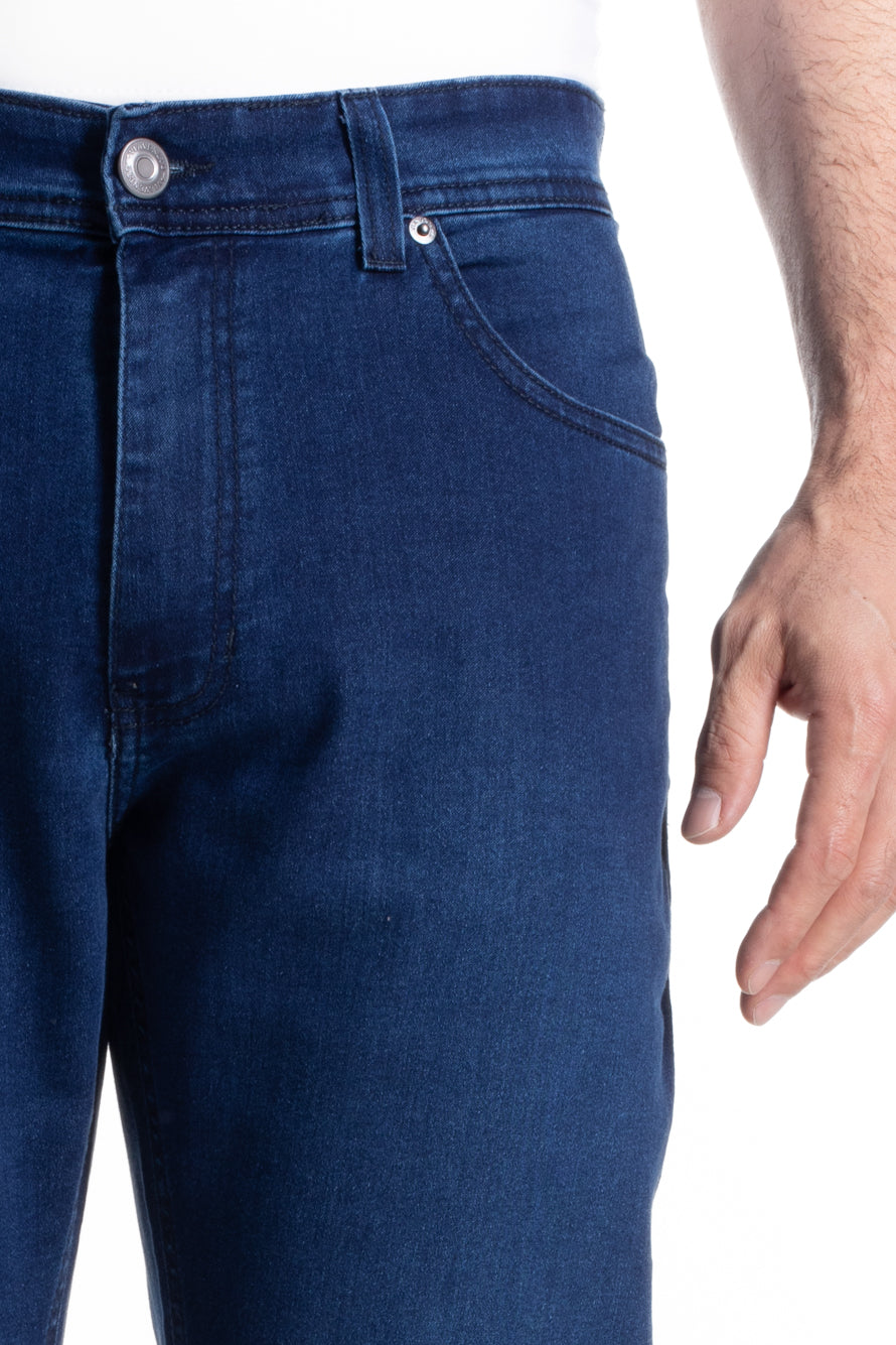 Calça Jeans Slim Com Elastano - Azul.