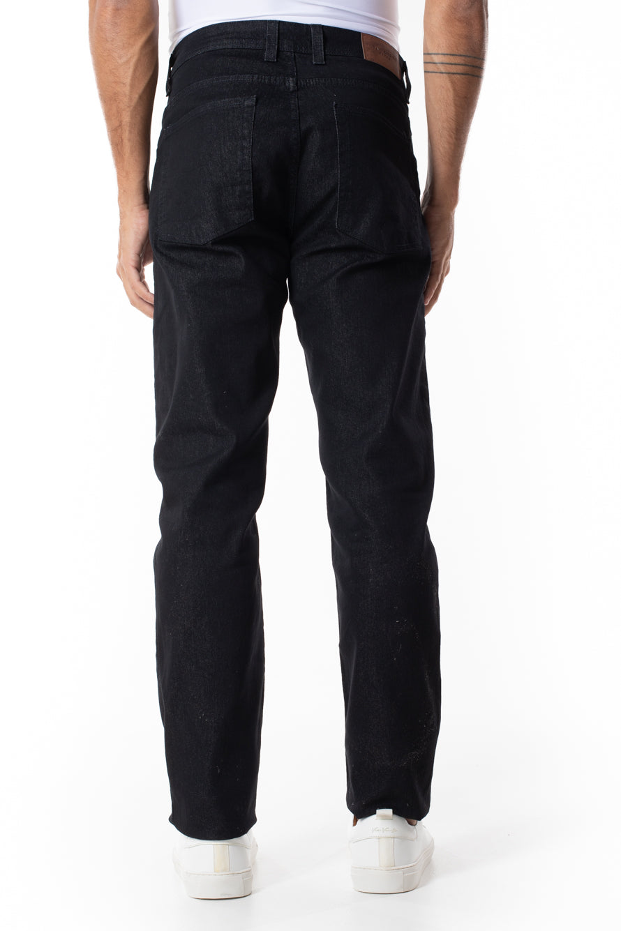 Calça Jeans 5 Bolsos Slim - Preto