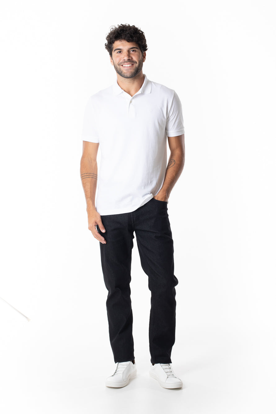 Calça Jeans 5 Bolsos Slim - Preto