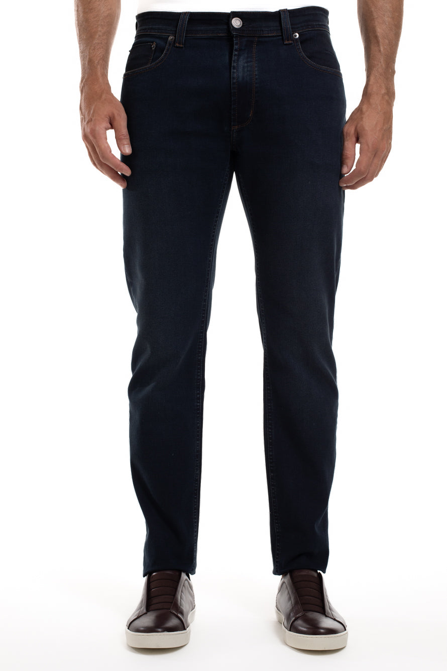 Calça Jeans Slim Moletom - Azul Escuro