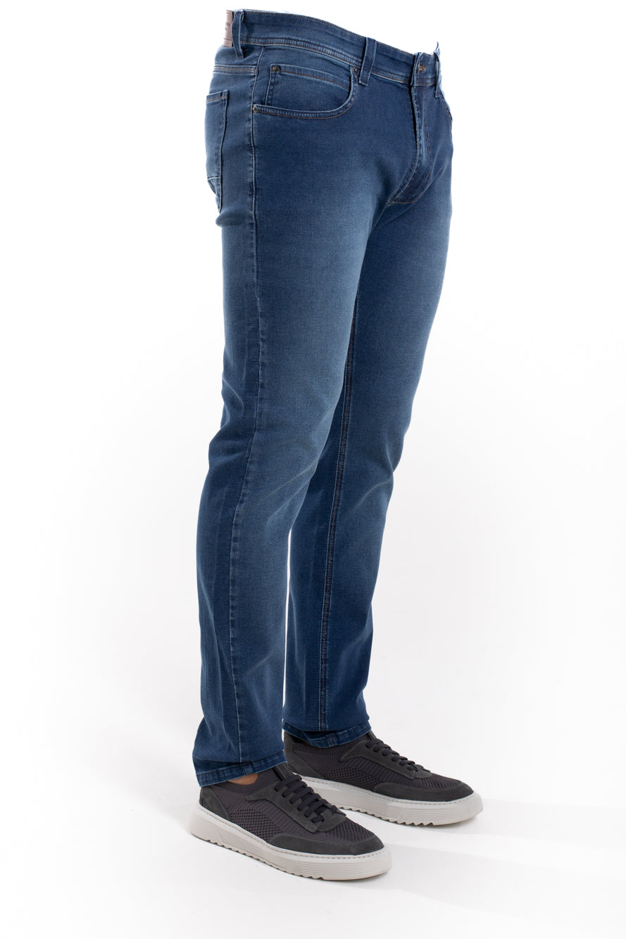 Calça Jeans Moletom - Azul Escuro