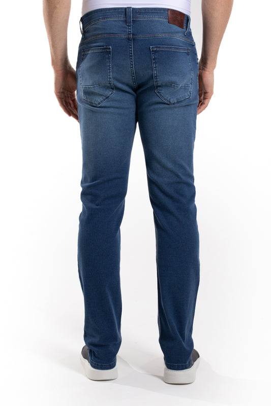 Calça Jeans Moletom - Azul Escuro
