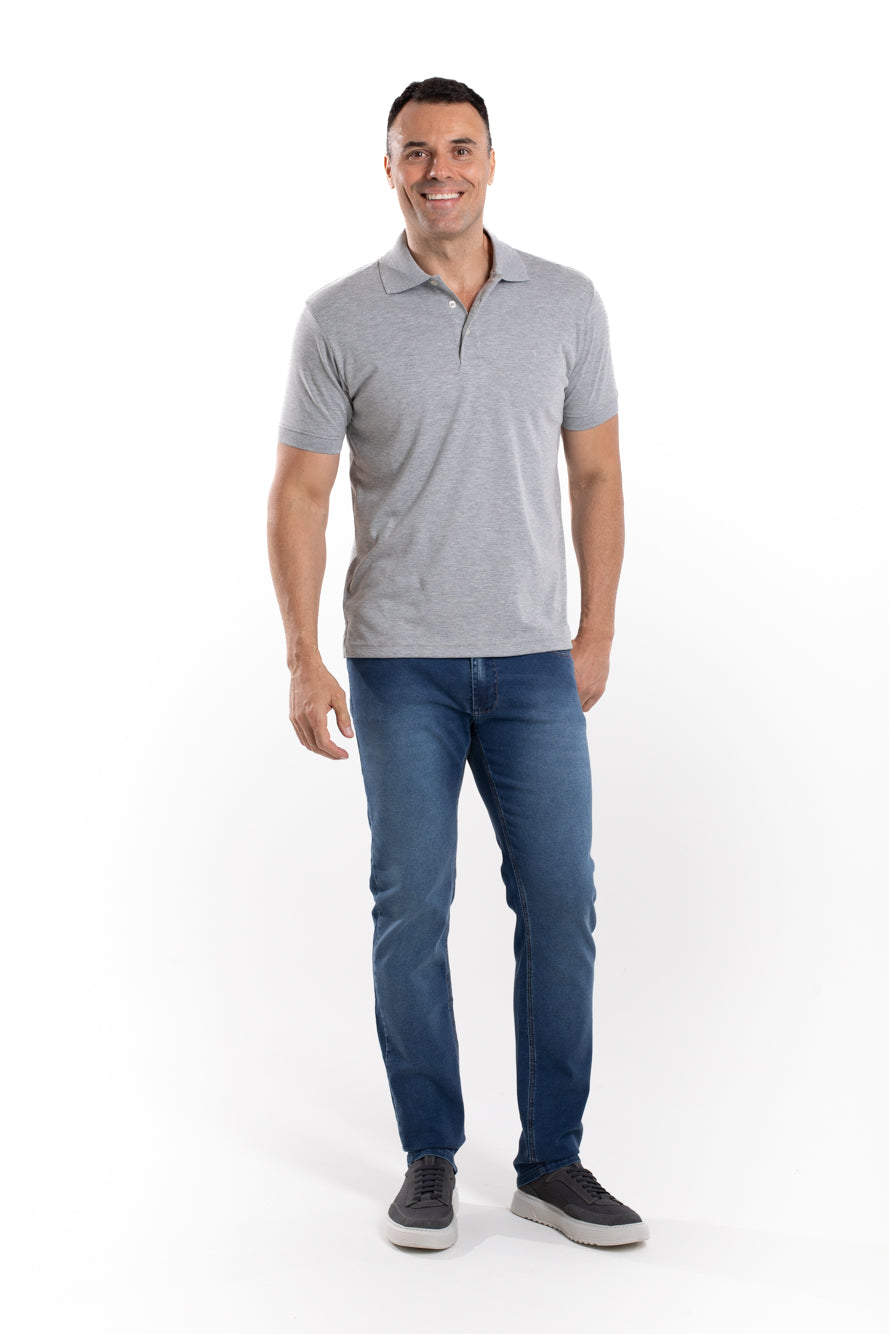 Calça Jeans Moletom - Azul Escuro
