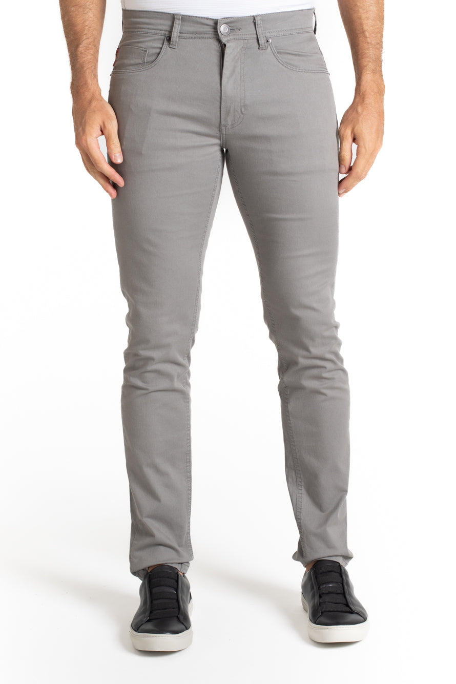 Calça Sarja 5 Bolsos - Cinza Claro