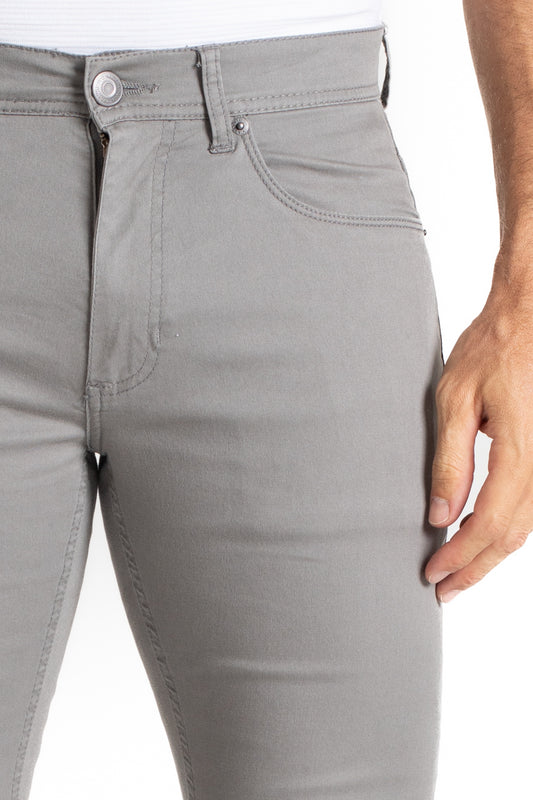 Calça Sarja 5 Bolsos - Cinza Claro
