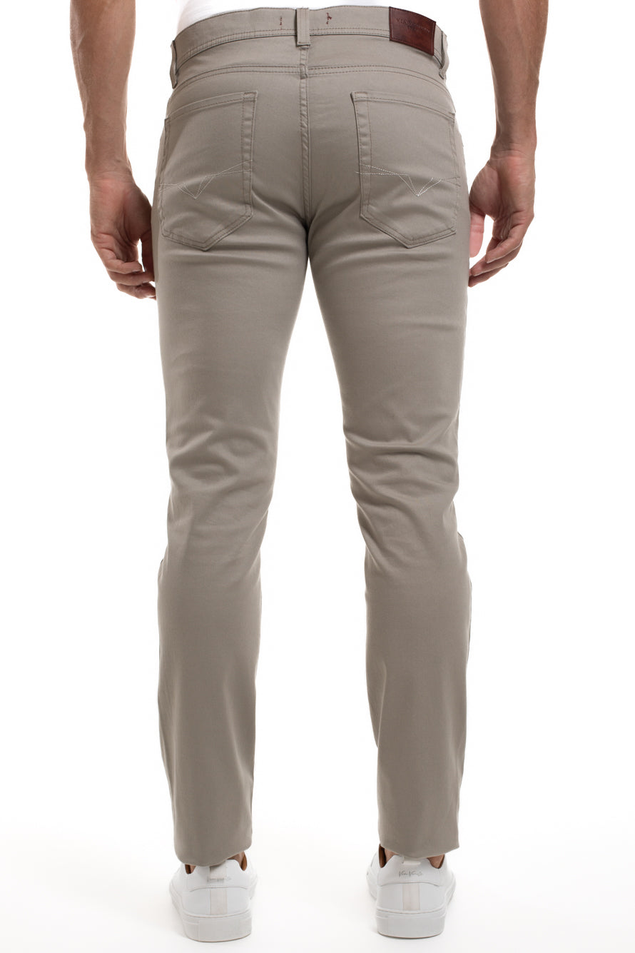 Calça Sarja Slim 5 Bolsos Color - Bege