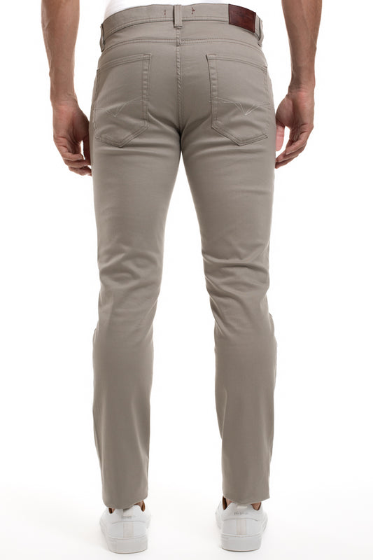 Calça Sarja Slim 5 Bolsos Color - Bege