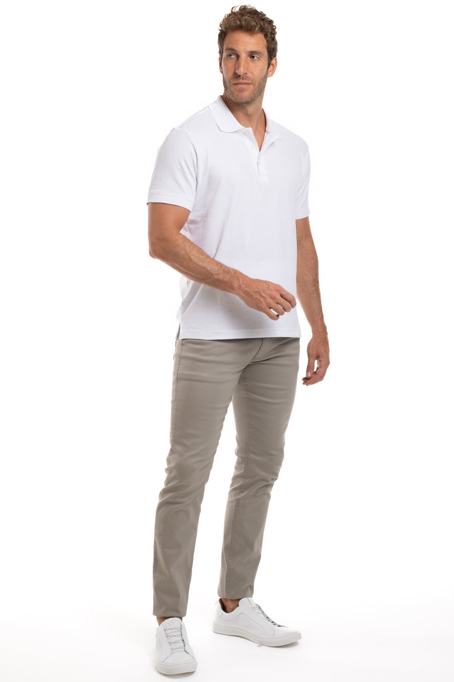 Calça Sarja Slim 5 Bolsos Color - Bege