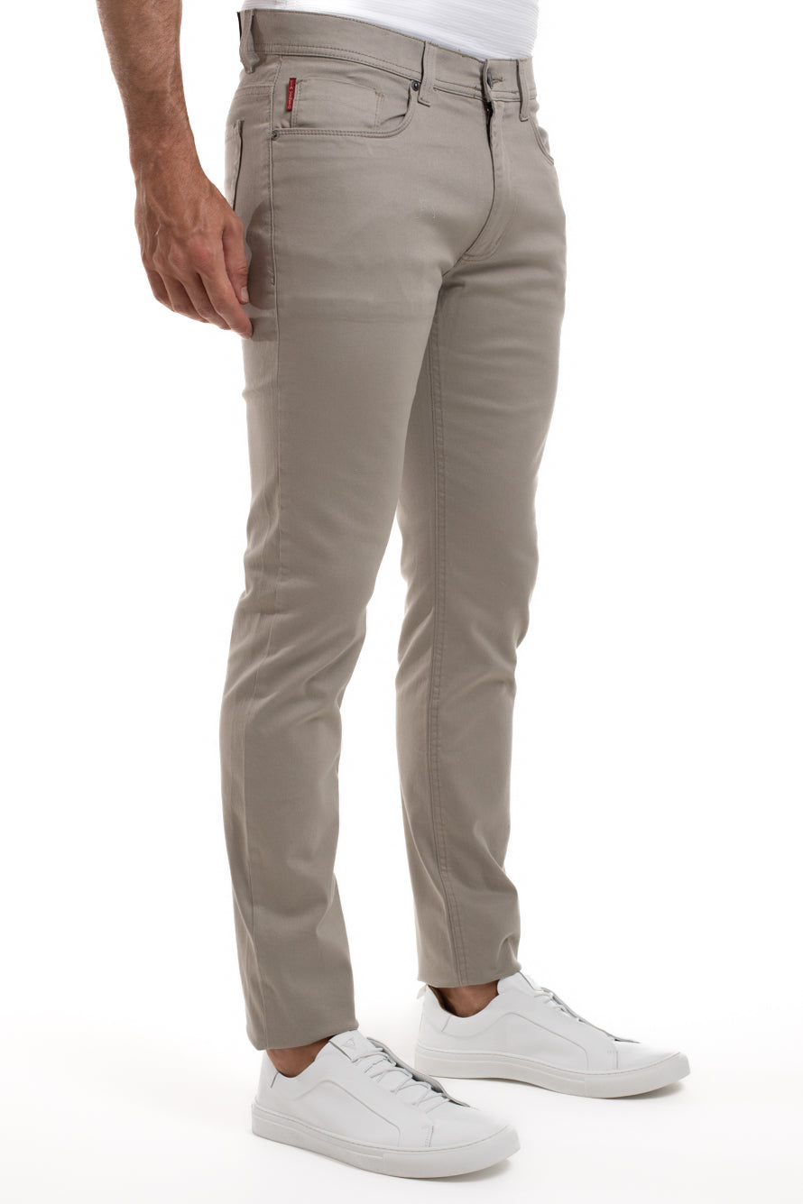 Calça Sarja Slim 5 Bolsos Color - Bege