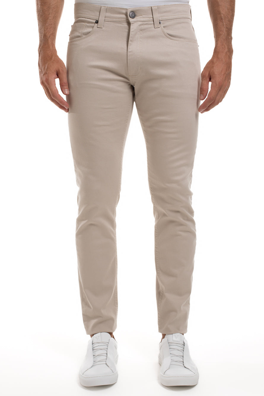 Calça Sarja Slim 5 Bolsos Color - Cinza Claro
