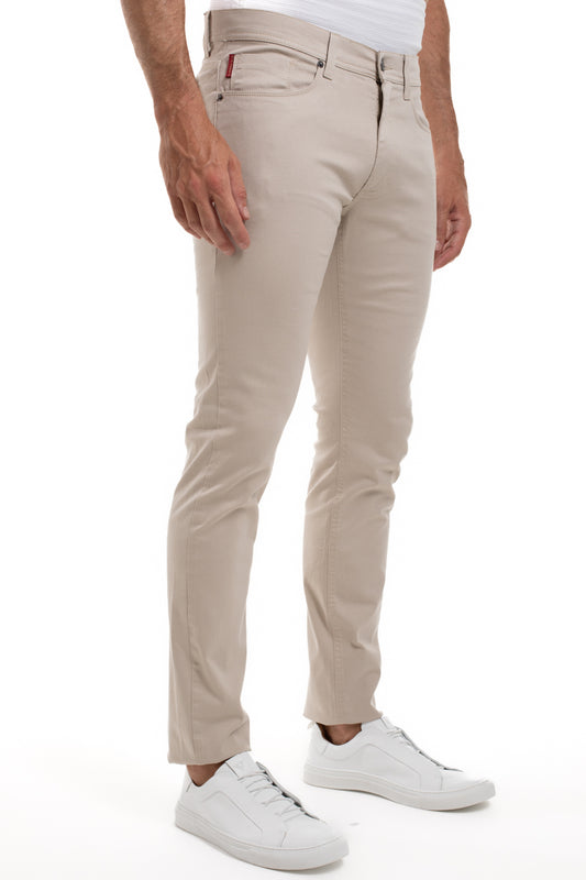 Calça Sarja Slim 5 Bolsos Color - Cinza Claro