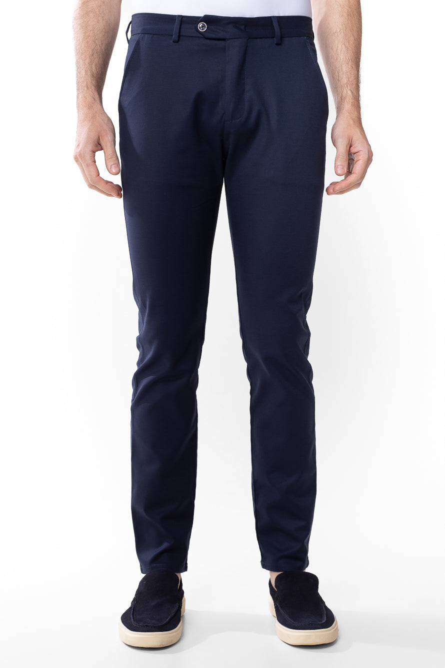Calça Malha Bolso Faca Compact Cotton - Marinho