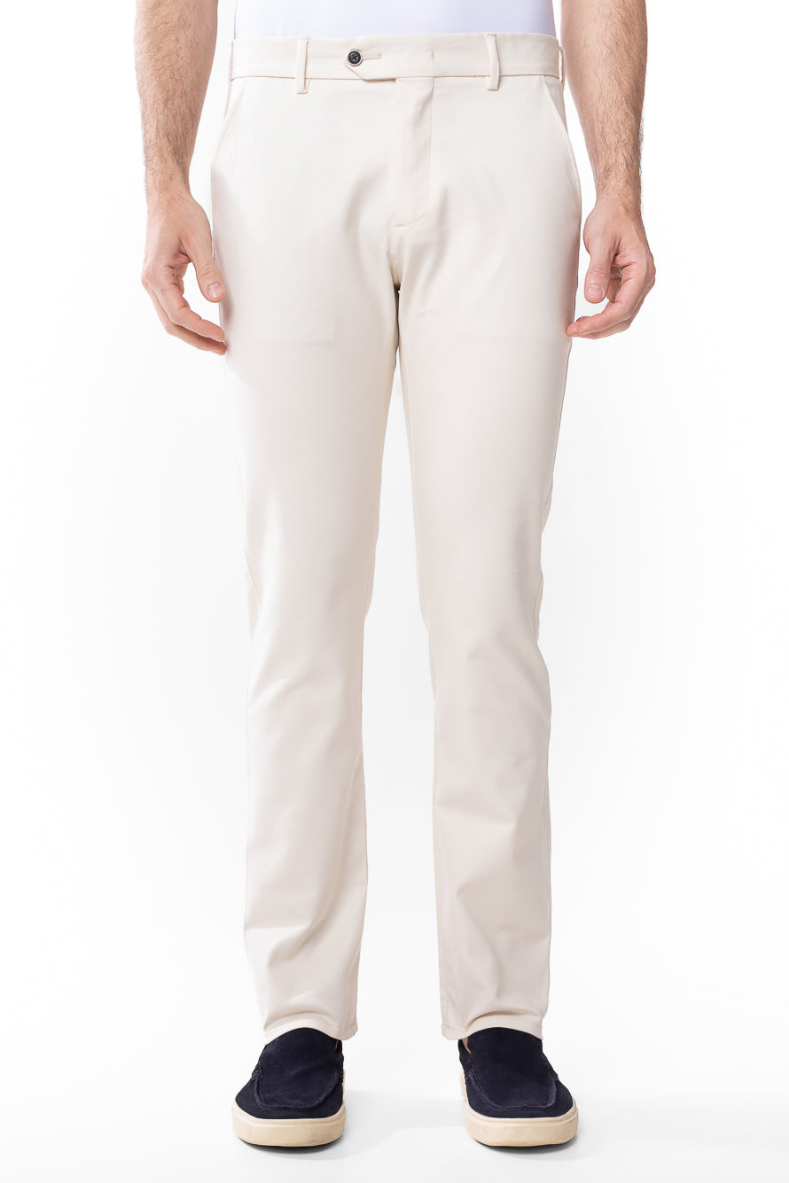 Calça Malha Bolso Faca Compact Cotton - Areia