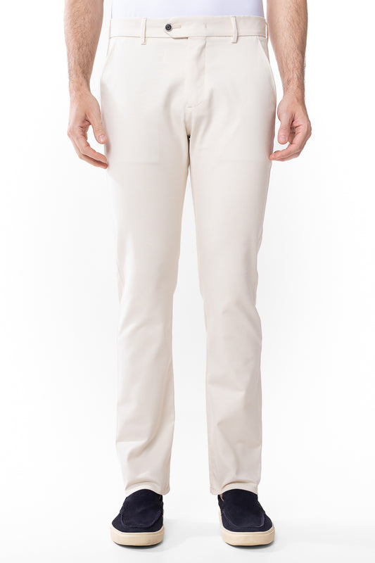 Calça Malha Bolso Faca Compact Cotton - Areia