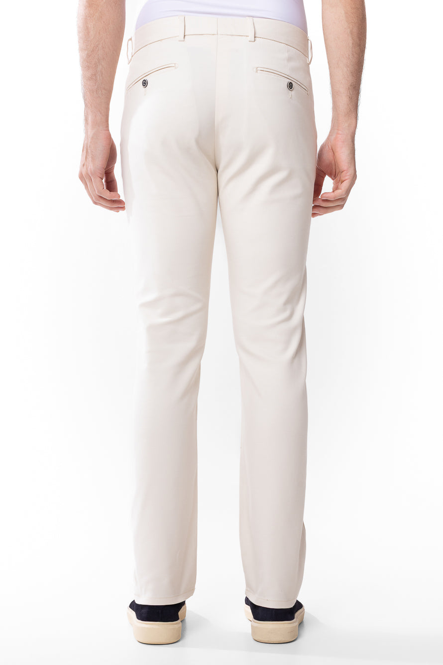 Calça Malha Bolso Faca Compact Cotton - Areia