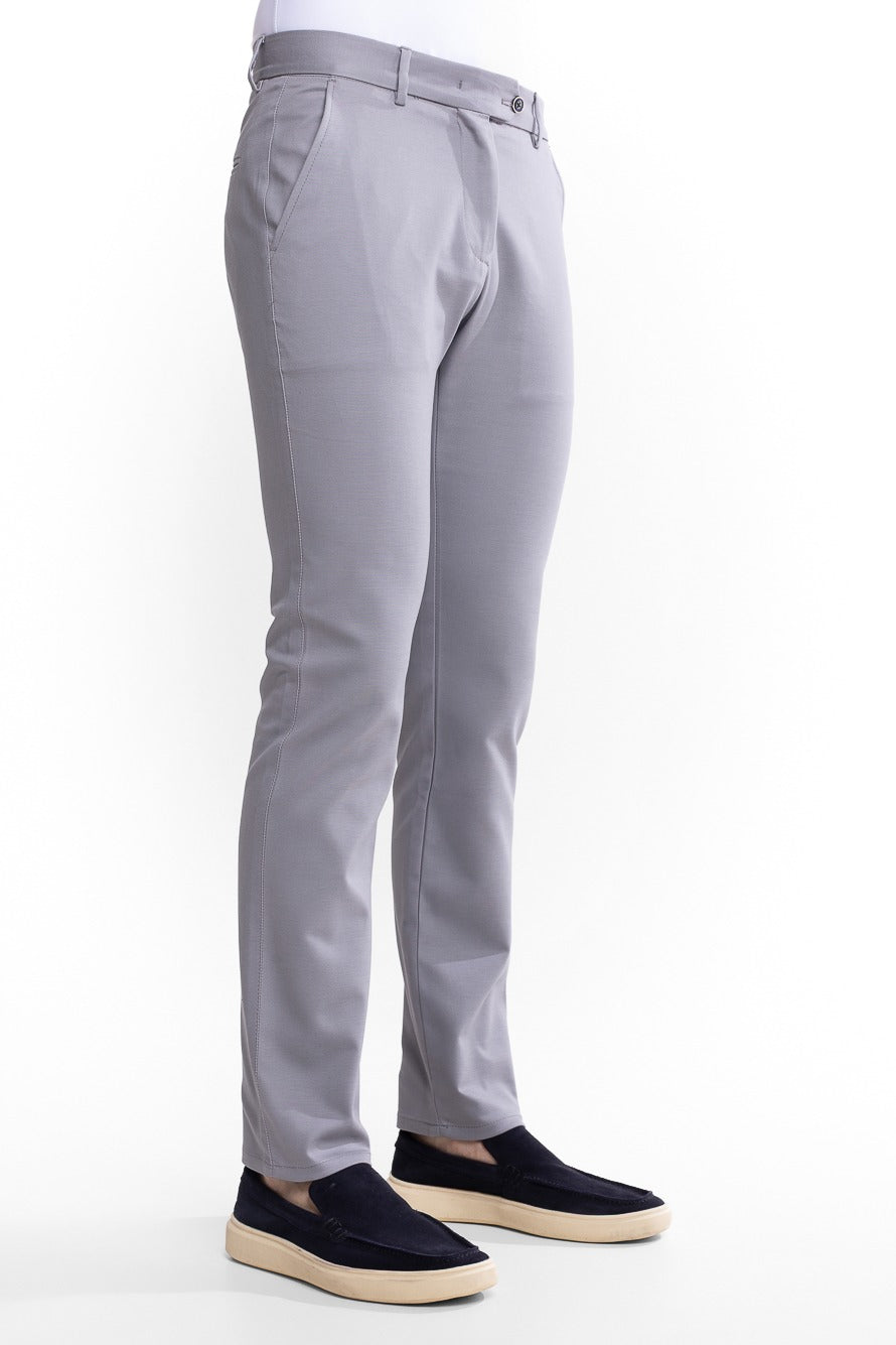 Calça Malha Bolso Faca Compact Cotton - Cinza Medio