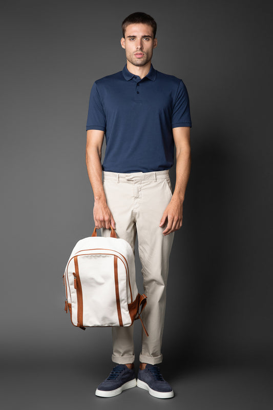 Calça Chino Bolso Faca Cós Alfaiataria - Bege