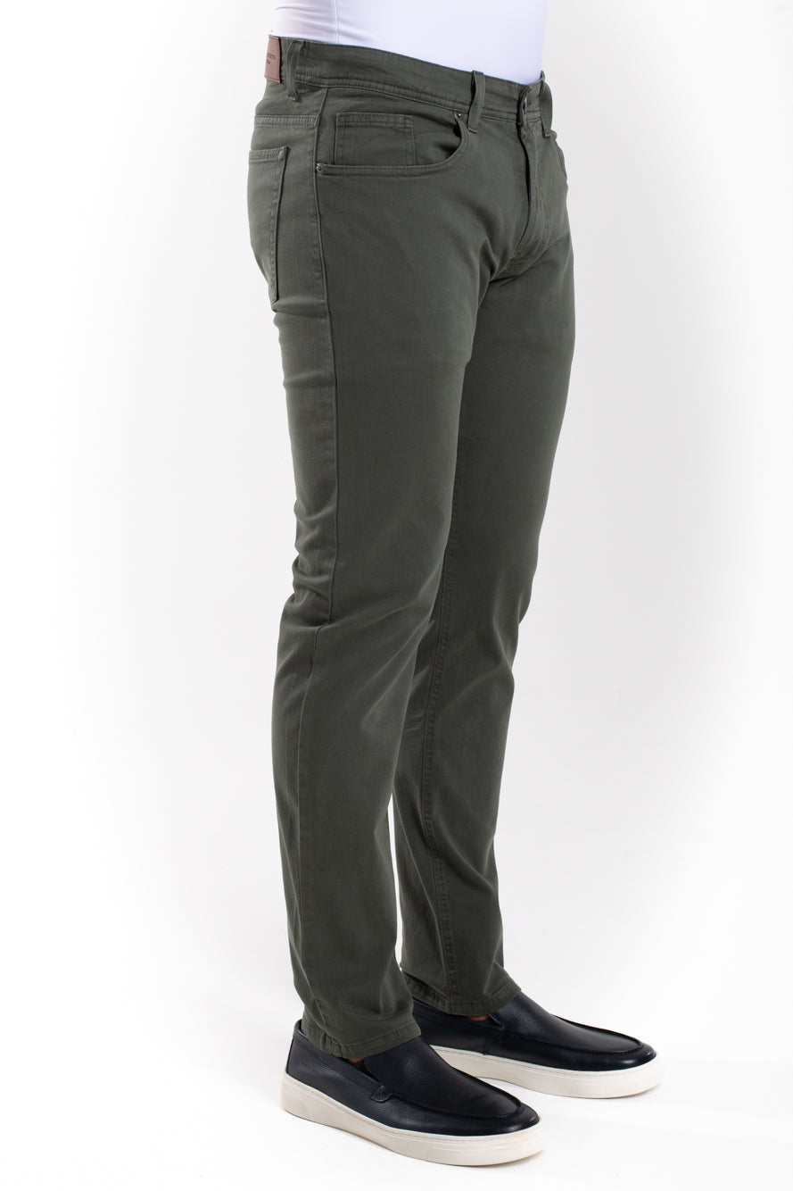 Calça Sarja 5 Bolsos - Verde Militar