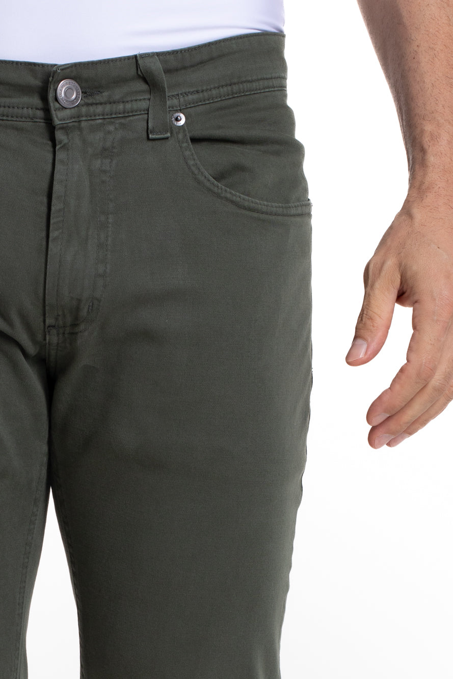 Calça Sarja 5 Bolsos - Verde Militar