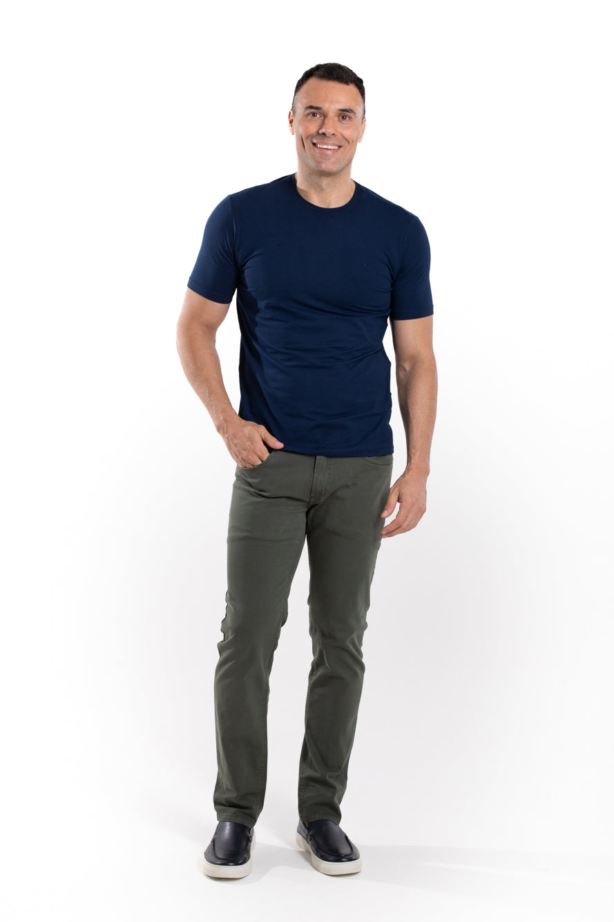 Calça Sarja 5 Bolsos - Verde Militar