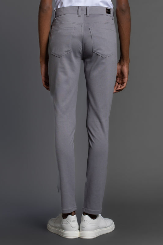 Calça Malha 5 Bolsos - Cinza