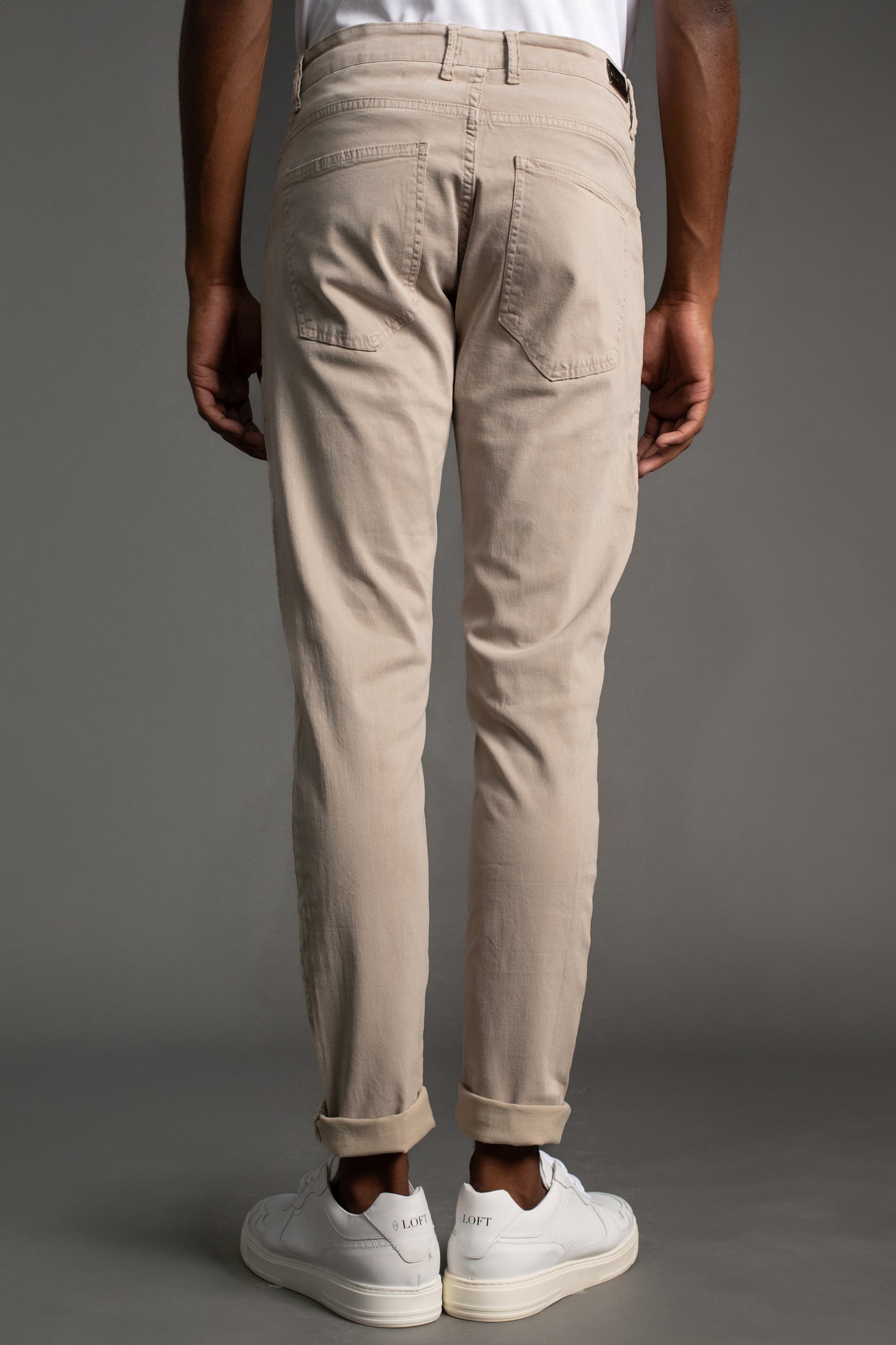Calça Sarja 5 Bolsos Slim - Areia