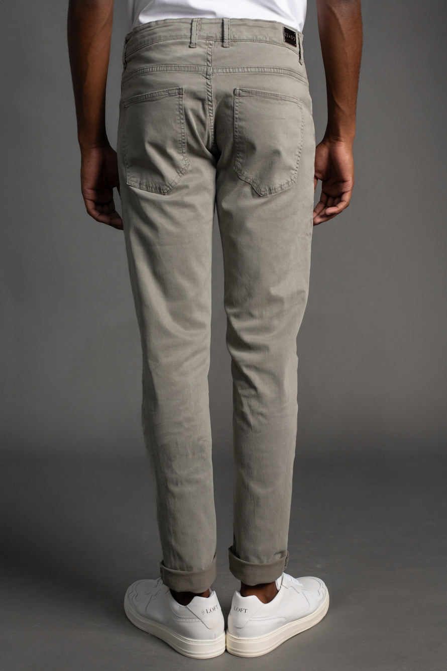 Calça Sarja 5 Bolsos Slim - Cinza Claro