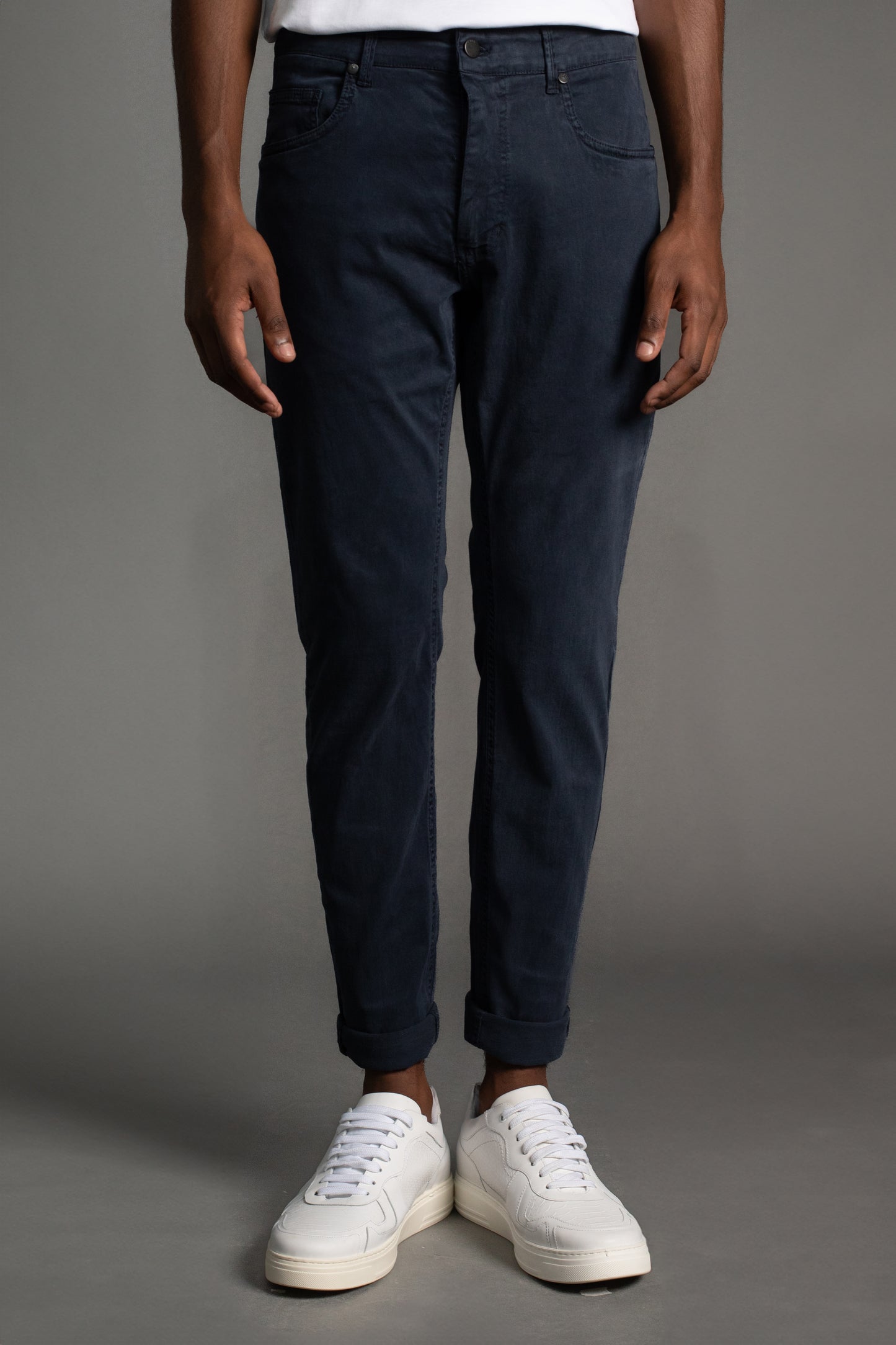 Calça Sarja 5 Bolsos Slim - Azul Escuro