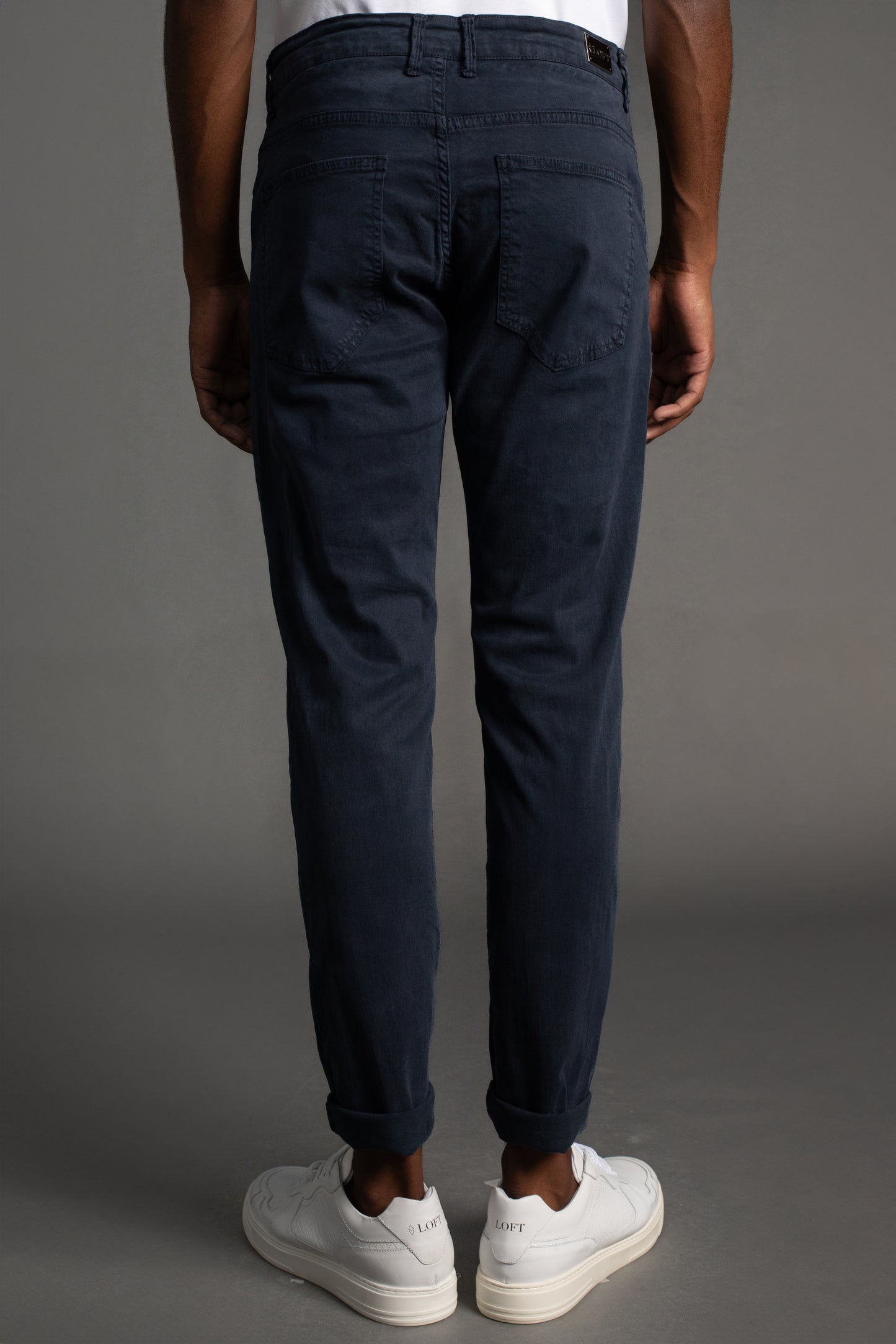 Calça Sarja 5 Bolsos Slim - Azul Escuro
