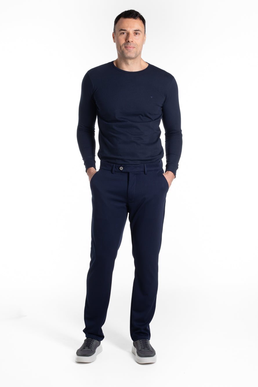 Calça De Malha Bolso Faca - Marinho