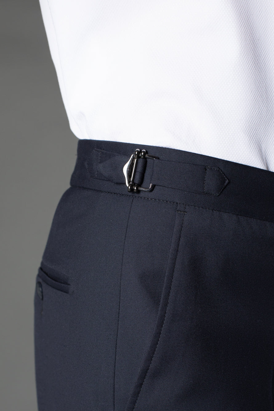 Calça Social Bolso Faca Slim Regulador Cós - Marinho Noite