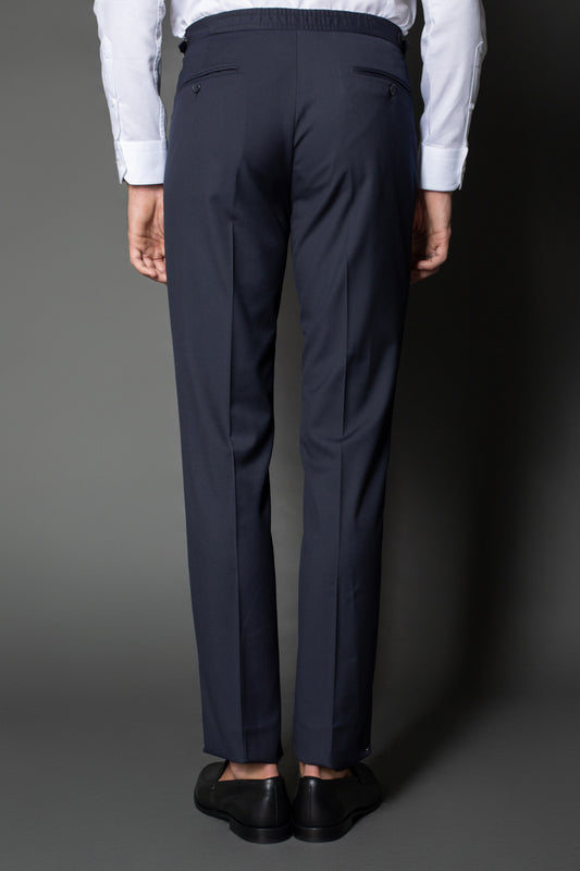 Calça Social Bolso Faca Slim Regulador Cós - Marinho Noite