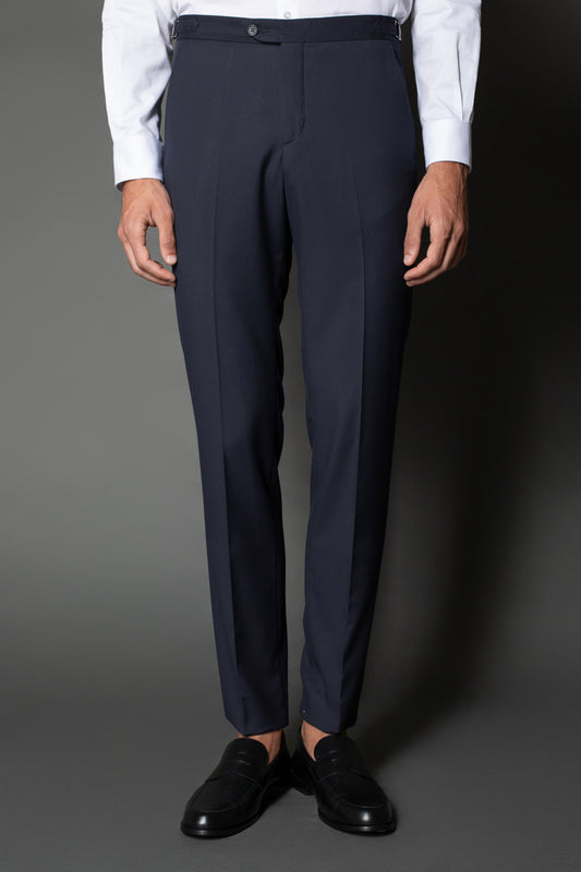 Calça Social Bolso Faca Slim Regulador Cós - Marinho Noite