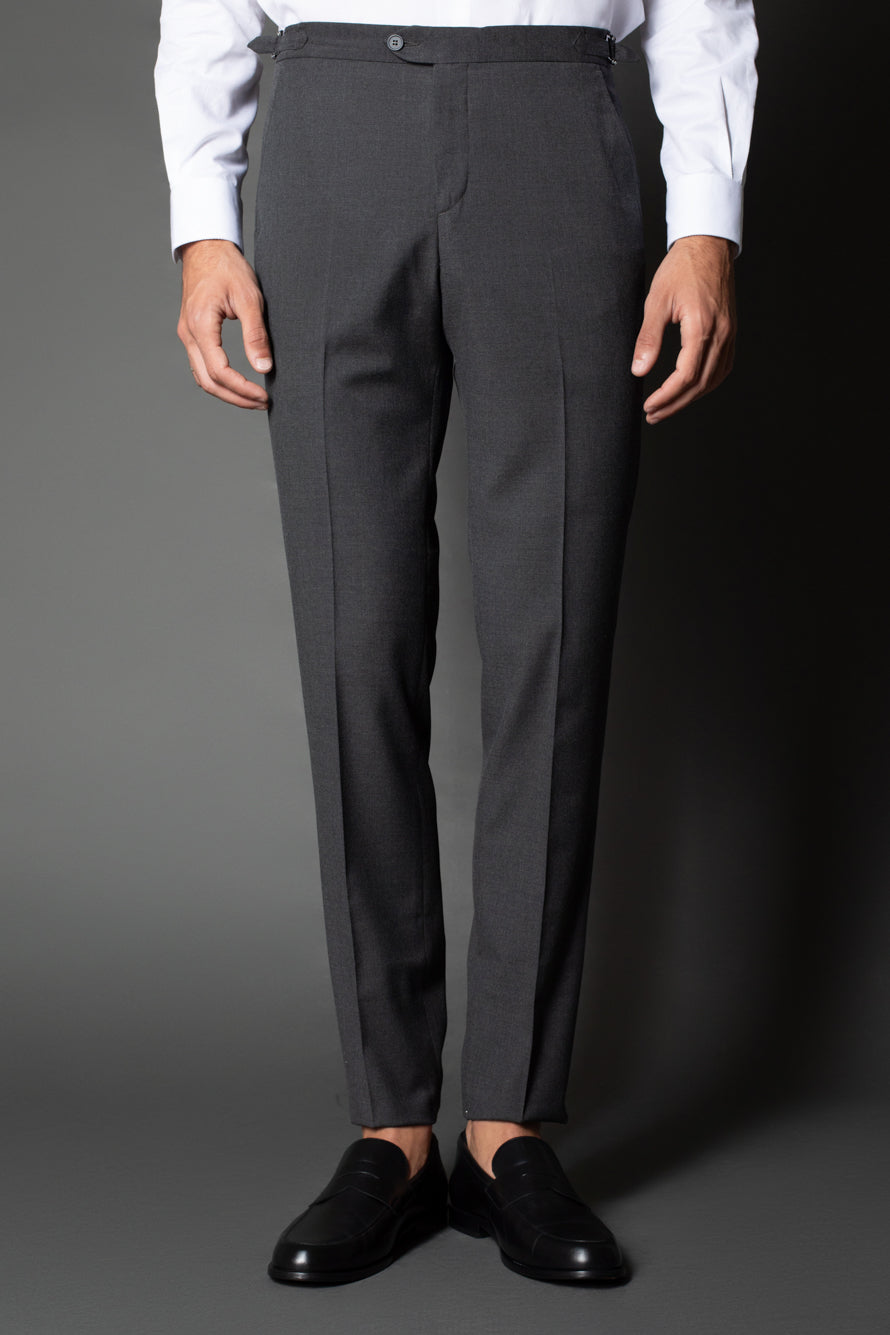 Calça Social Bolso Faca Slim Regulador Cós - Grafite