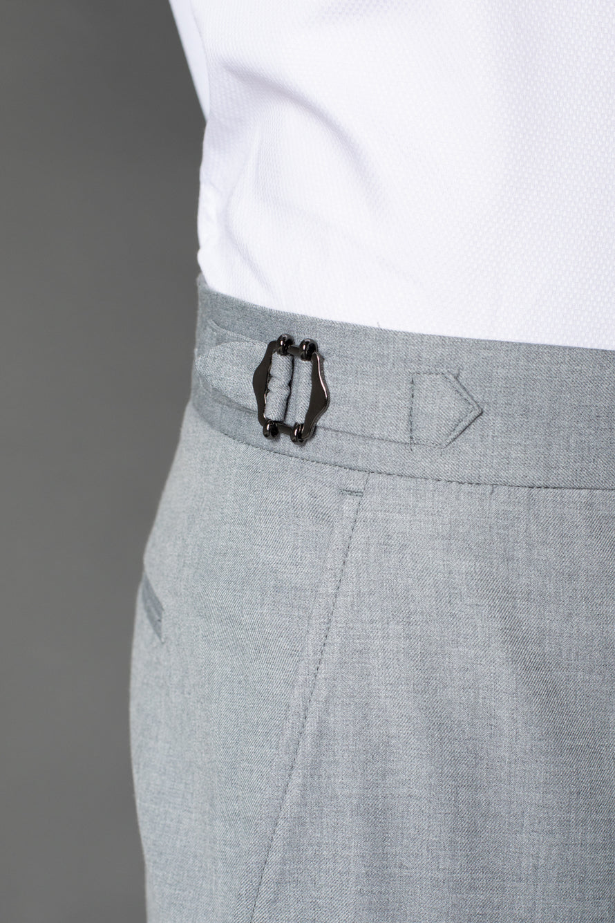 Calça Social Bolso Faca Slim Regulador Cós - Cinza Claro