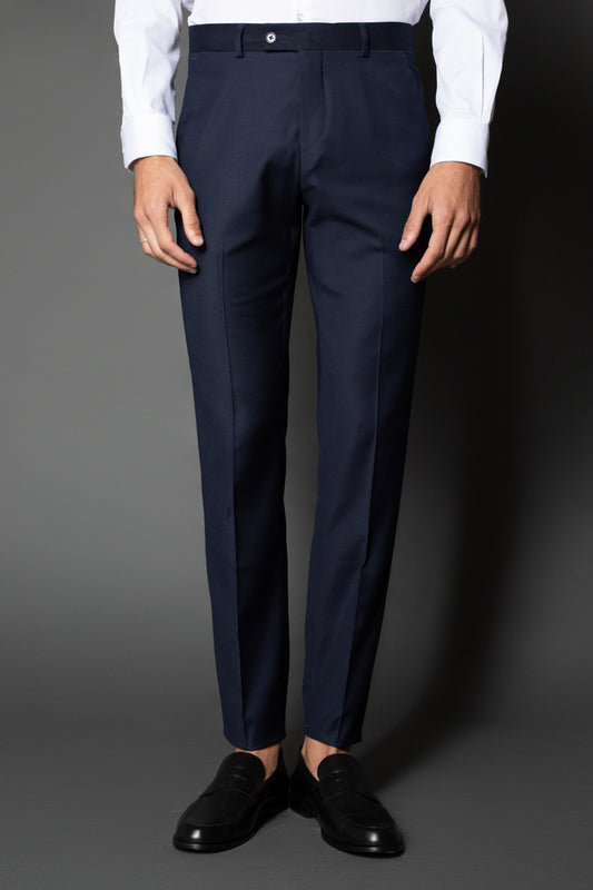 Calça Slim Lisa Bolso Faca - Marinho Noite